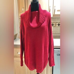 Talbots Vibrant Red Cowl Neck Sweater Sz. XL